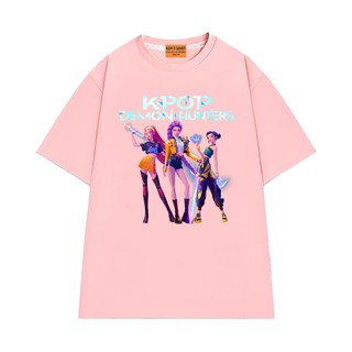Áo Thun Hoạt Hình Thợ Săn Quỷ Kpop Ban Nhạc Huntrix Dễ Thương Vải Cotton 75 Mềm Mịn NGỐ TEE