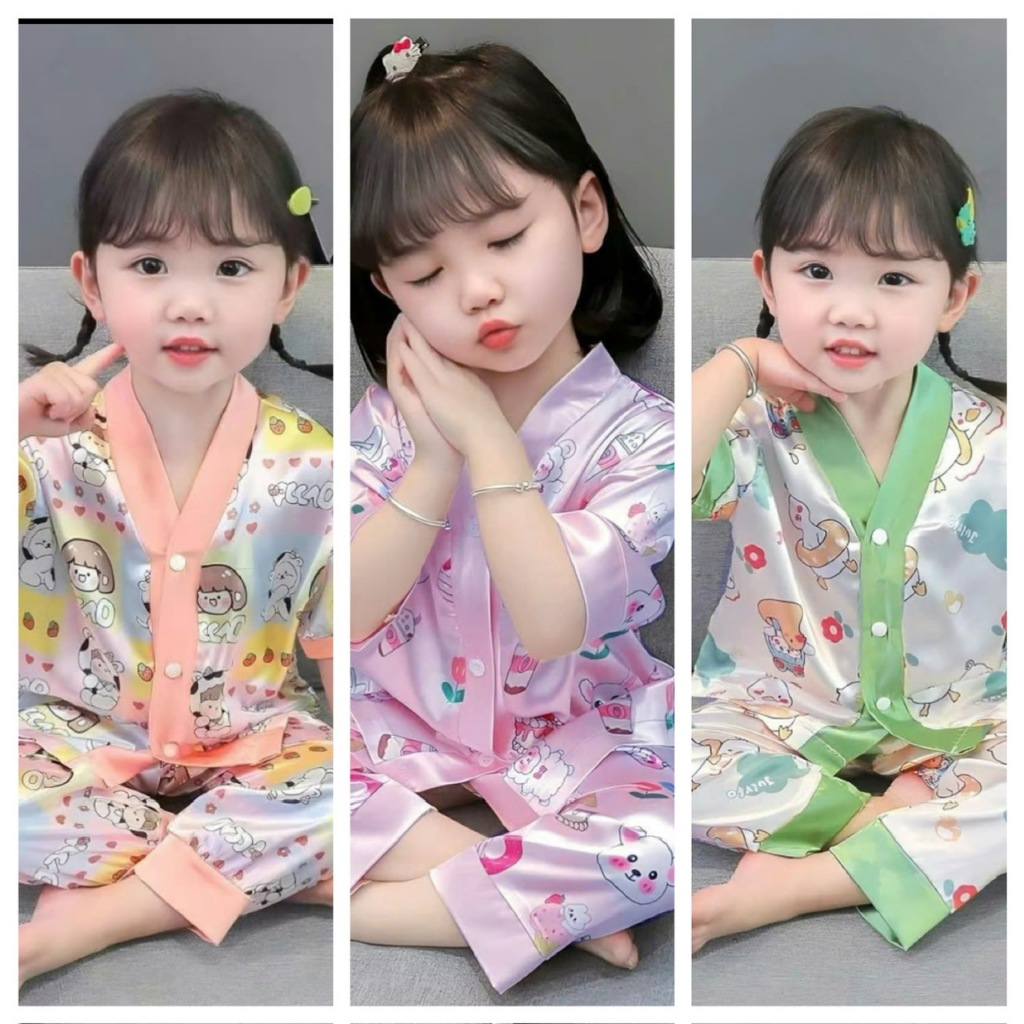 Combo 123 Bộ ngủ cho bé gái  9- 35 kg chất liệu thun co dãn 4 chiều cho bé . do ngu be gai