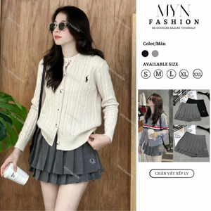 Chân váy xòe xếp ly nữ ngắn thêu chữ Q cực đẹp siêu hot váy 2 tầng kiểu tennis dáng ngắn hottrend hàng loại 1 [MY666]