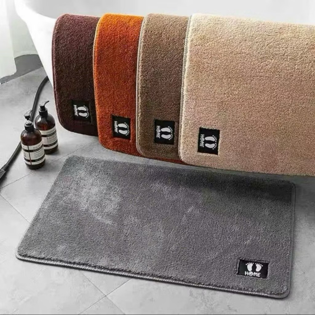 Tấm Thảm Lau Chân Lông Cừu Len Mịn, Thấm Hút Tốt, Đế Chống Trơn Trượt, Kích Thước 40x60cm
