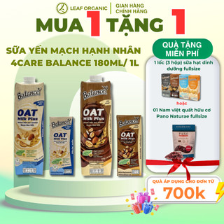 Sữa yến mạch, hạnh nhân Balance vị socola, vị truyền thống 180ml,1L