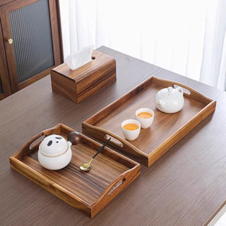 Khay Gỗ Sồi Cao Cấp, Khay Gỗ Dùng Để Đồ Ăn, Đồ Uống, Khay Trà Sử Dụng Bưng Bê Cho Nhà Hàng Quán Cafe