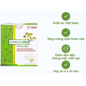 Hoạt huyết, bổ não, giúp ngủ ngon 💤 GINKGO 360 NATTO Q10 hàm lượng cao tăng cường tuần hoàn não 🌿