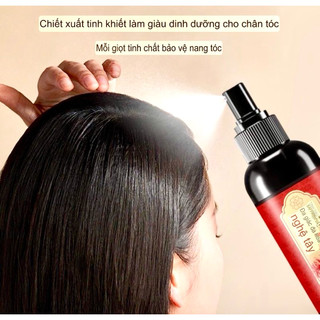 Xịt Dưỡng Tóc Đen Nghệ Tây HUNMUI - Giúp Phục Hồi Tóc Hư Tổn Cải Thiện Bạc Tóc, Cho Mái Tóc Đen Suôn Mượt HUNMUI
