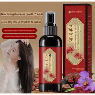 Xịt Dưỡng Tóc Đen Nghệ Tây HUNMUI - Giúp Phục Hồi Tóc Hư Tổn Cải Thiện Bạc Tóc, Cho Mái Tóc Đen Suôn Mượt HUNMUI