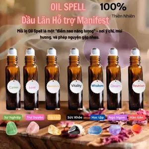Dầu Lăn Spell Oil 10ml Manifest Love Money Học Tập Sự Nghiệp Tinh Dầu Thiên Nhiên Jojoba Hạnh Nhân Ngọt An T