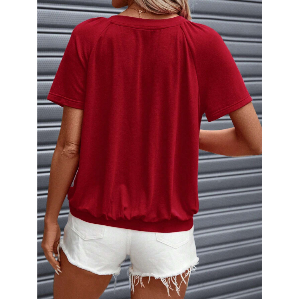 Áo Thun Trơn Cổ V Tay Raglan YN083