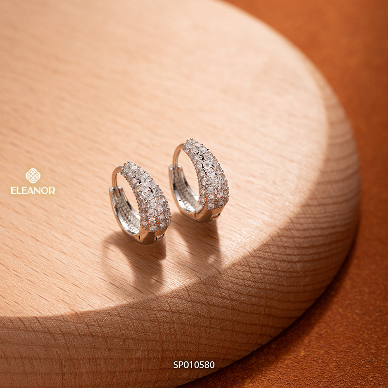 Bông tai nữ chuôi bạc 925 Eleanor Accessories đính đá phụ kiện trang sức khuyên tai 10580