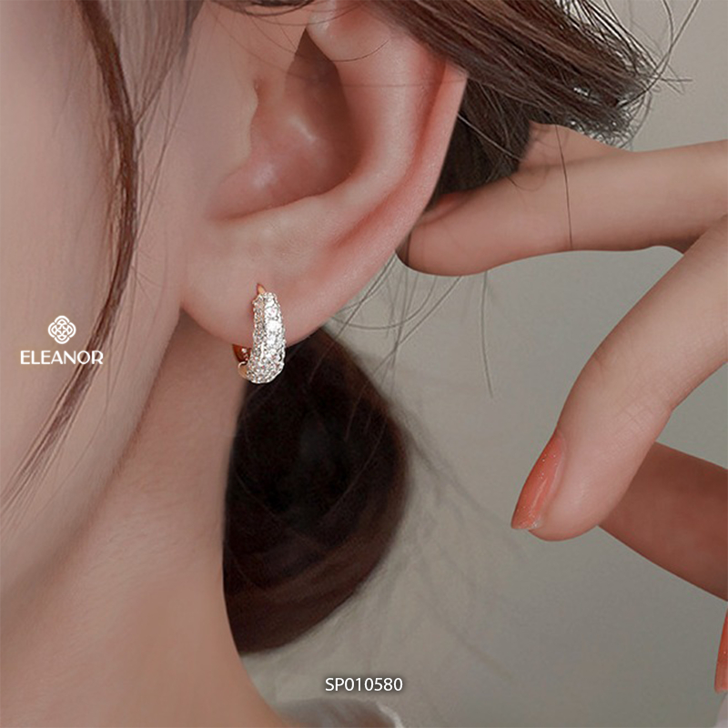 Bông tai nữ chuôi bạc 925 Eleanor Accessories đính đá phụ kiện trang sức khuyên tai 10580
