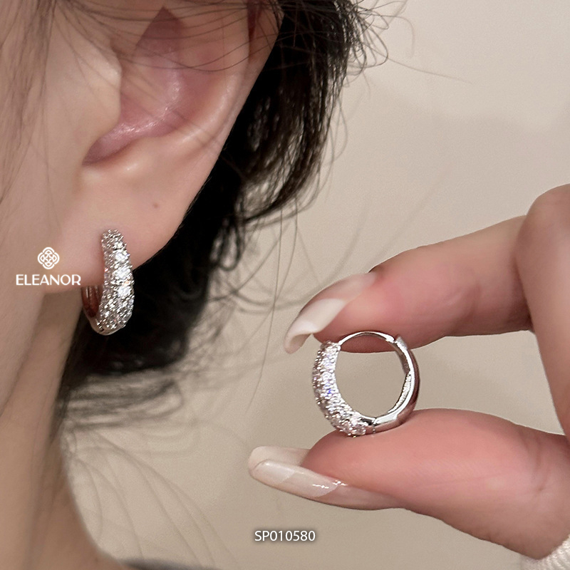 Bông tai nữ chuôi bạc 925 Eleanor Accessories đính đá phụ kiện trang sức khuyên tai 10580