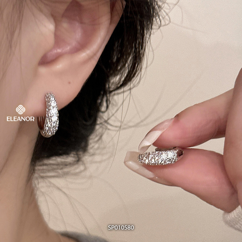 Bông tai nữ chuôi bạc 925 Eleanor Accessories đính đá phụ kiện trang sức khuyên tai 10580