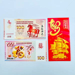 Tiền Hình Con Ngựa Kỷ Niệm Macao 100 Lì Xì Tết