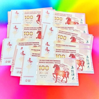 🌸 Sale TẾT🌸 [5 TỜ] Tiền in hình Ngựa Macao 100 lì xì tết 2026 lưu niệm, bao lì xì tết Bính Ngọ