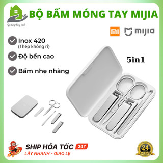 Bộ Bấm Móng Tay Mijia 5 Món Chất Liệu Thép 304 Chống Rỉ Sét, Độ Bền Cao, Sang Trọng Và An Toàn