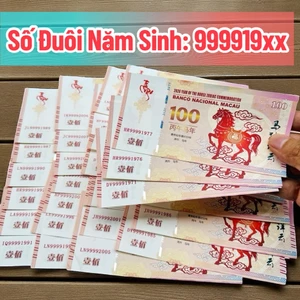 Tờ 100 Macao hình con Ngựa lưu niệm lì xì tết Bính Ngọ, có bảo an, tặng bao lì xì