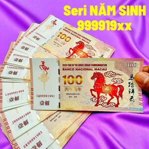 🌸BÁN CHẠY🌸 ⭐Seri Năm Sinh⭐ Tiền Kỉ Niệm Hình Con Ngựa Macao 100 Patacas Lì Xì Tết Bính Ngọ 2026 Độc lạ Macau
