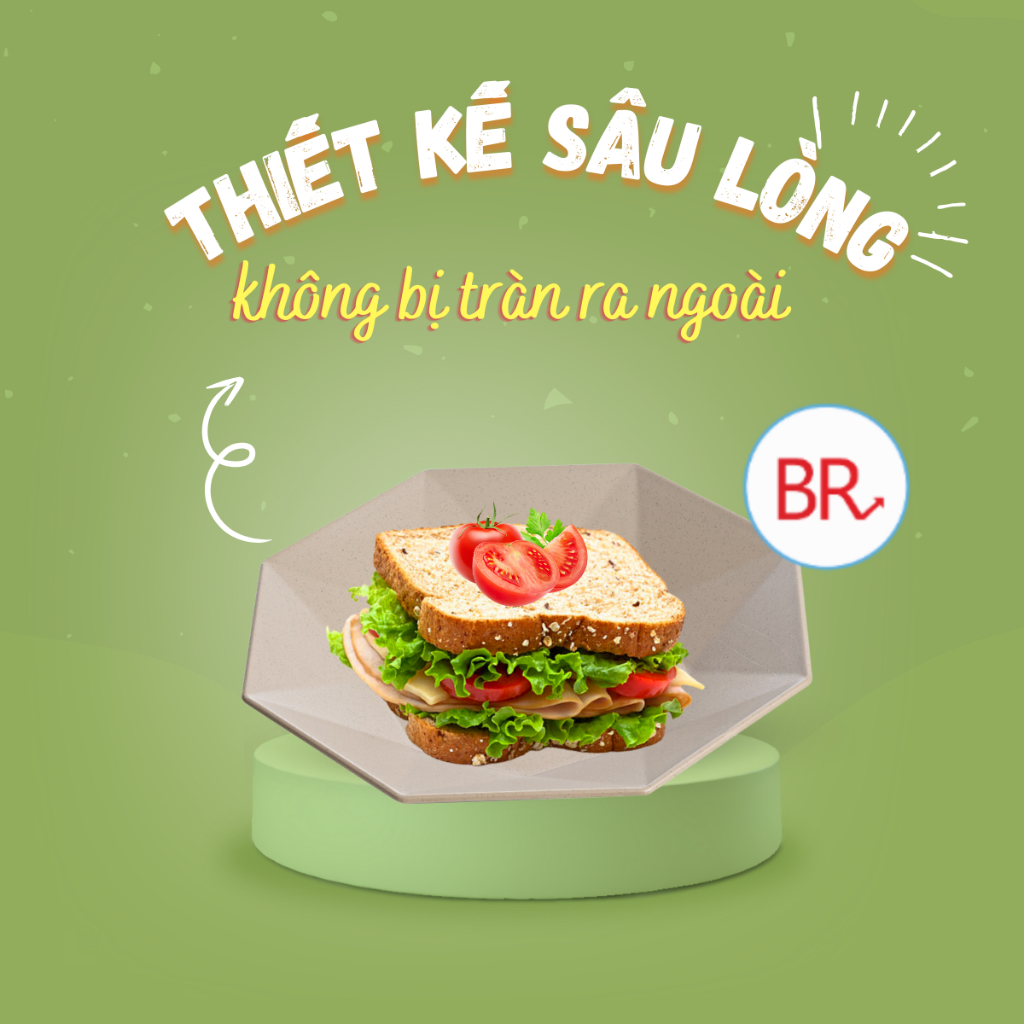 Đĩa kim cương nhựa Việt Nhật cao cấp 3 size (MS:1196/1197/1198)- Đĩa nhựa PP đựng đồ ăn AMIZIN