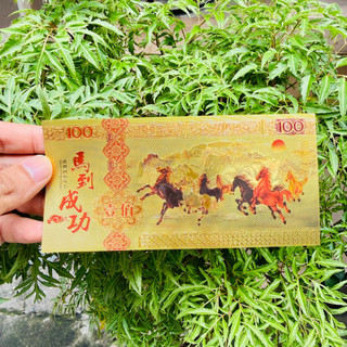 [TÔI RẺ] Tiền Con Ngựa plastic Mạ Vàng In Màu 3D Đẹp Lung Linh , tặng kèm bao lì xì