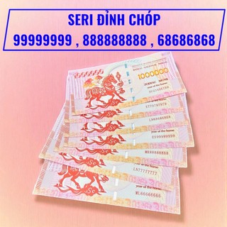 🌸 Sale TẾT🌸 SỐ FULL, Tiền hình con Ngựa Macao Mệnh Khủng 1 Triệu Số Seri Vip lì xì tết Bính Ngọ Lưu Niệm HongKong