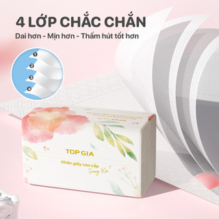 [KHĂN GIẤY SIÊU TO-460 TỜ CỠ ĐẠI] Giấy ăn rút Topgia sương mai dập vân 4D 460 tờ chắc chắn, siêu dai