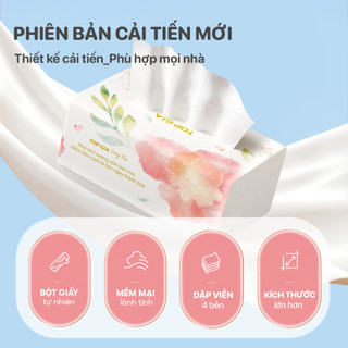 [KHĂN GIẤY SIÊU TO-460 TỜ CỠ ĐẠI] Giấy ăn rút Topgia sương mai dập vân 4D 460 tờ chắc chắn, siêu dai