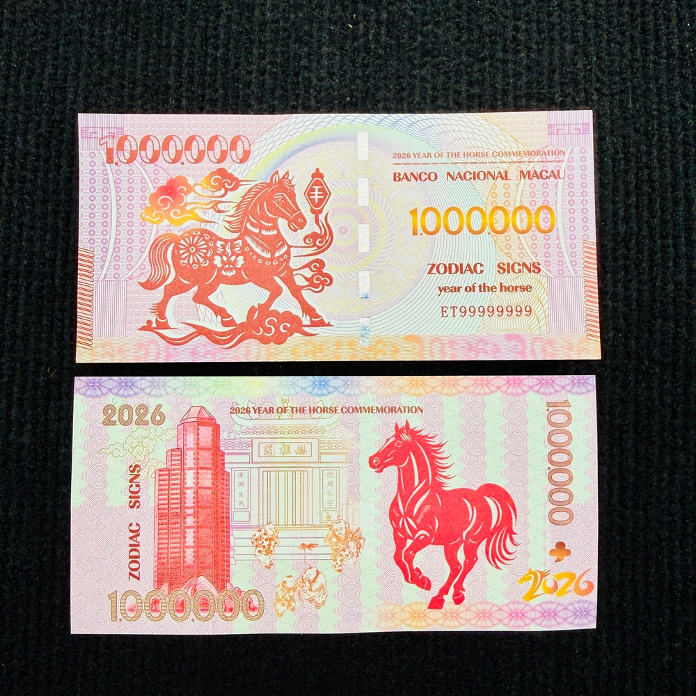 [TẾT 2026] TỜ SERI SIÊU CẤP T.iền 1 Triệu Macao Hình Con Ngựa lưu niệm lì xì may mắn Tết