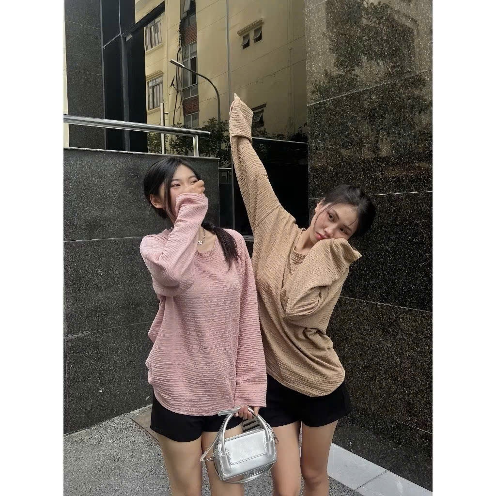 Áo Thun Cô Nhỏ Bigsize Nữ Dài Tay Xốp Nhật Phom Rộng – Năng Động, Thoải Mái, Dễ Phối Đồ A312