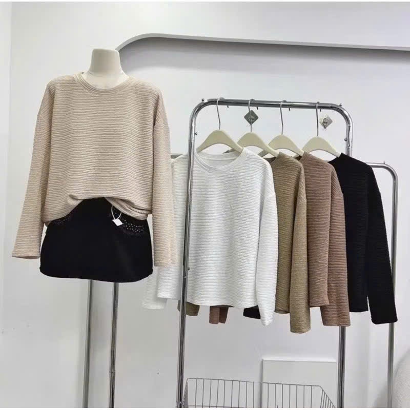 Áo Thun Cô Nhỏ Bigsize Nữ Dài Tay Xốp Nhật Phom Rộng – Năng Động, Thoải Mái, Dễ Phối Đồ A312