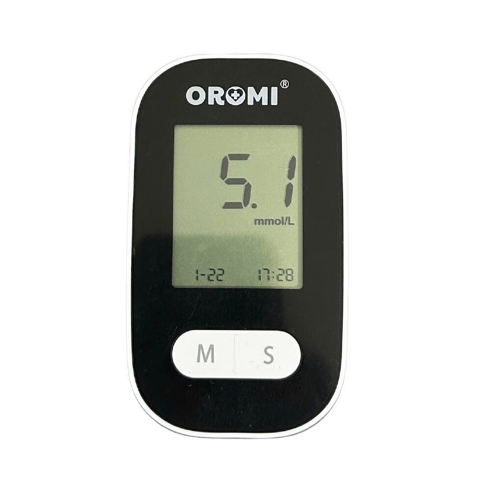 Máy đo đường huyết Oromi CMS10A kèm 50 Que thử + 50 Kim lấy máu - Bảo hành trọn đời