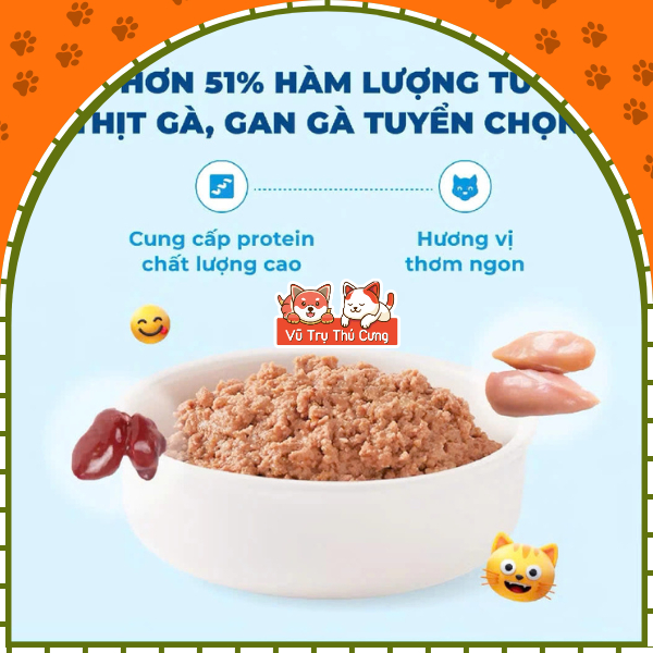 Pate Cho Mèo Hỗ Trợ Mượt Lông Da Mr.Vet 70g