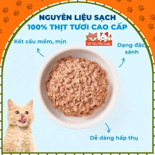 Pate Cho Mèo Hỗ Trợ Mượt Lông Da Mr.Vet 70g