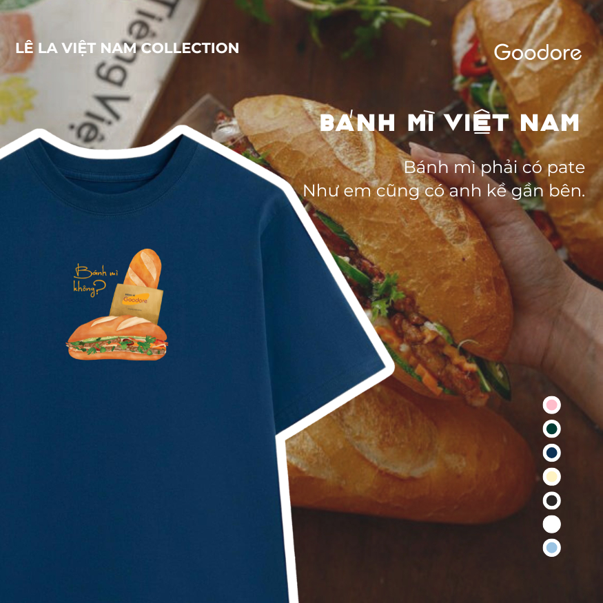Áo thun Oversize cotton unisex nam nữ Goodore Bánh mỳ thoáng mát năng động thiết kế độc đáo