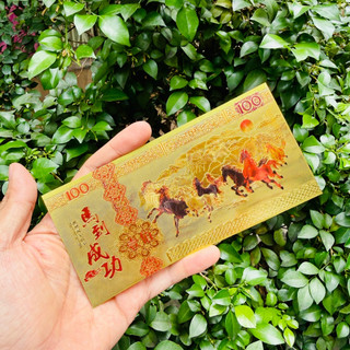 🌸 Sale TẾT🌸 [TÔI RẺ] Tiền Con Ngựa Plastic Mạ Vàng In Màu 3D
