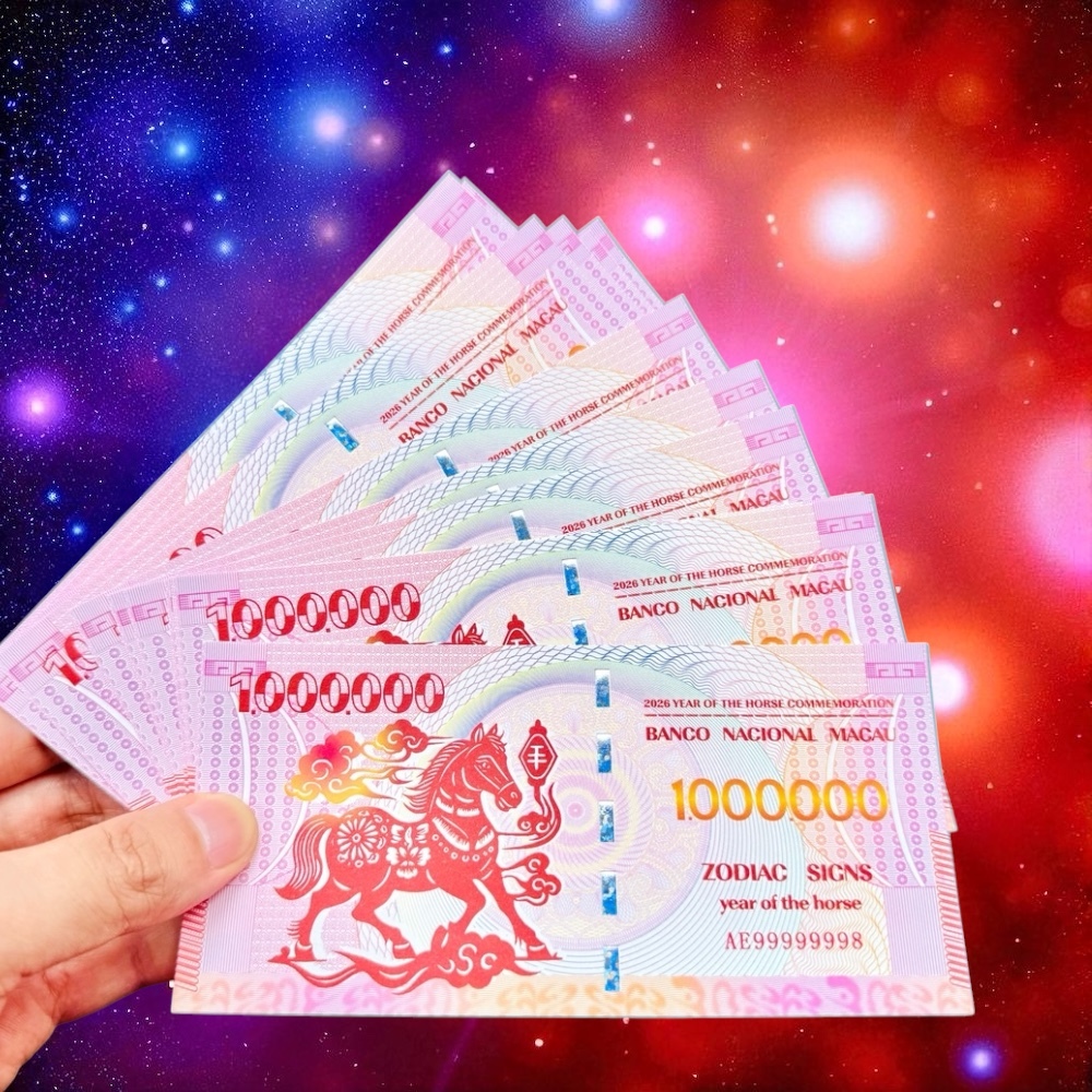 [TẾT 2026] [100 TỜ] Tờ Tiền Con Ngựa Macao 1 Triệu Lì Xì Tết Bính Ngọ Lưu Niệm - Phong Thuỷ May Mắn - Có Bảo An