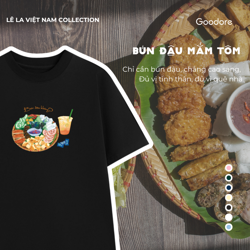 Áo thun Oversize cotton unisex nam nữ Goodore Bún đậu thoáng mát năng động thiết kế độc đáo
