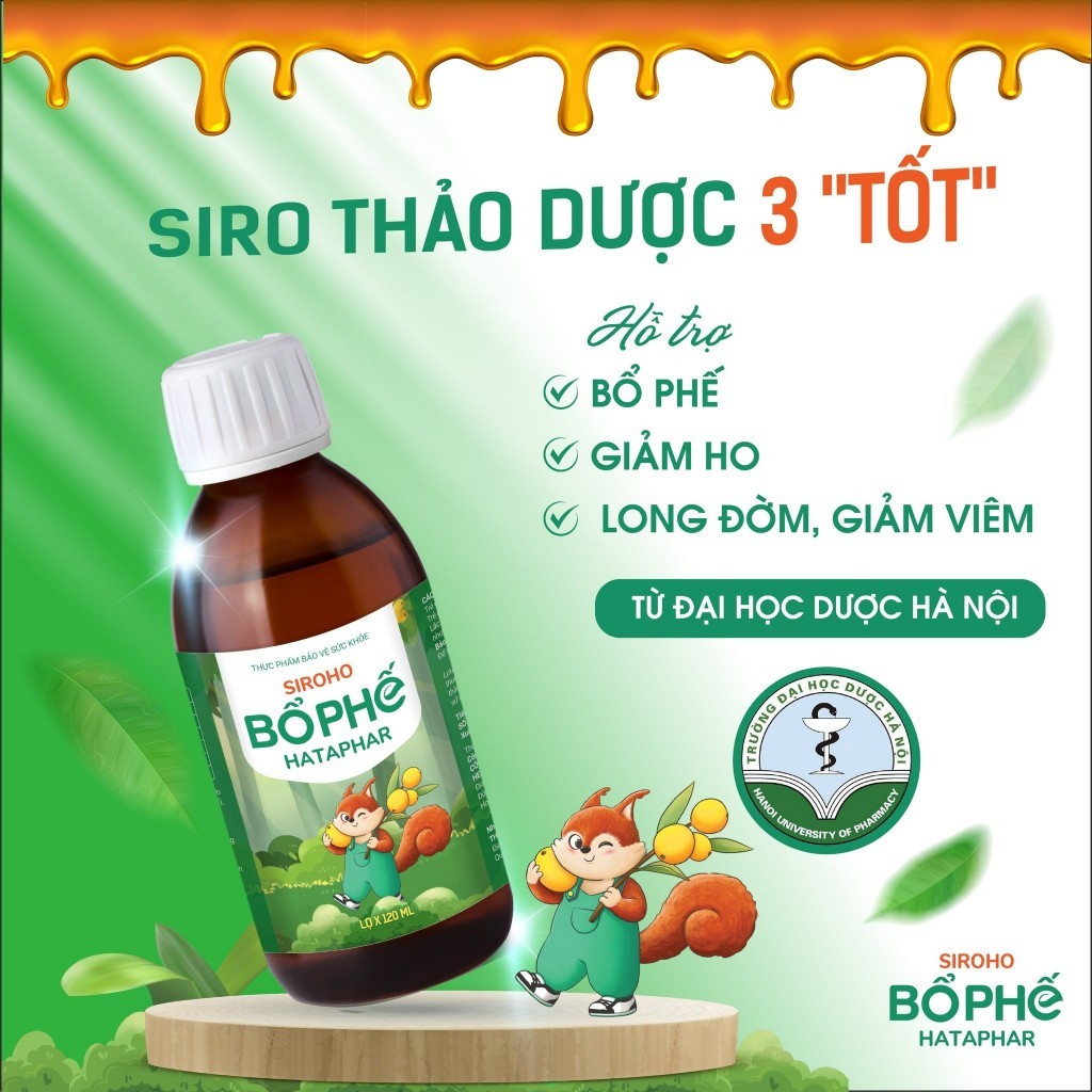 [COMBO GIẢM HO] Miếng Dán Giảm Ho ICHIDO LETCO và Siro Ho Hataphar An Toàn Cho Bé Trên 2,5 Tuổi và Người Lớp
