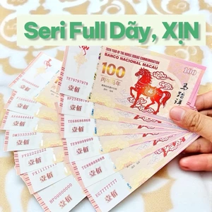 BỘ 13 TỜ T.iền Hình Con Ngựa Lưu Niệm Macao Mệnh Giá 100 Patacas Số Seri Siêu Đẹp Bát Quý Full 0 Đến Full 9