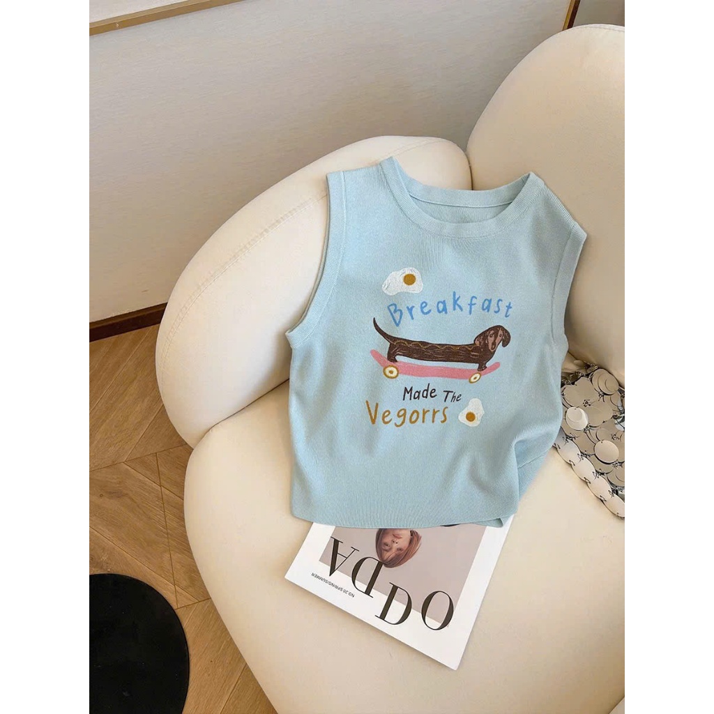 Áo Ba lỗ gân nữ dáng ôm In hình JULY fashion2023, Áo ba lỗ chất gân tăm lụa mềm mại, co giãn 4 chiều. 1