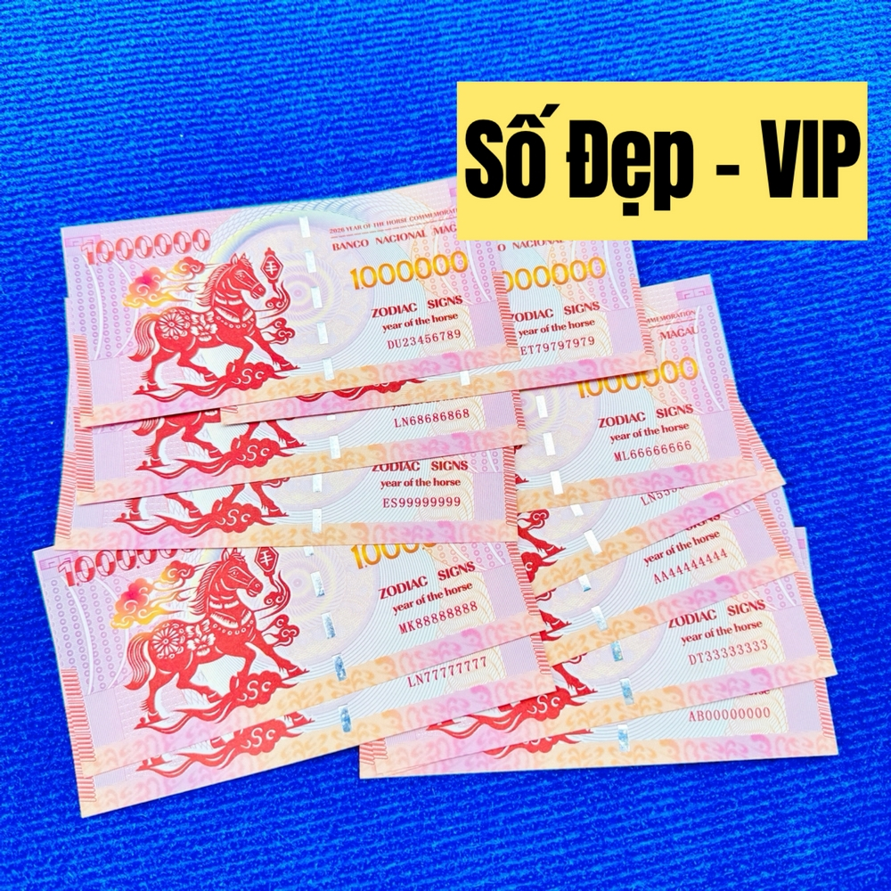 [TẾT 2026] TỜ SERI SIÊU CẤP T.iền 1 Triệu Macao Hình Con Ngựa lưu niệm lì xì may mắn Tết