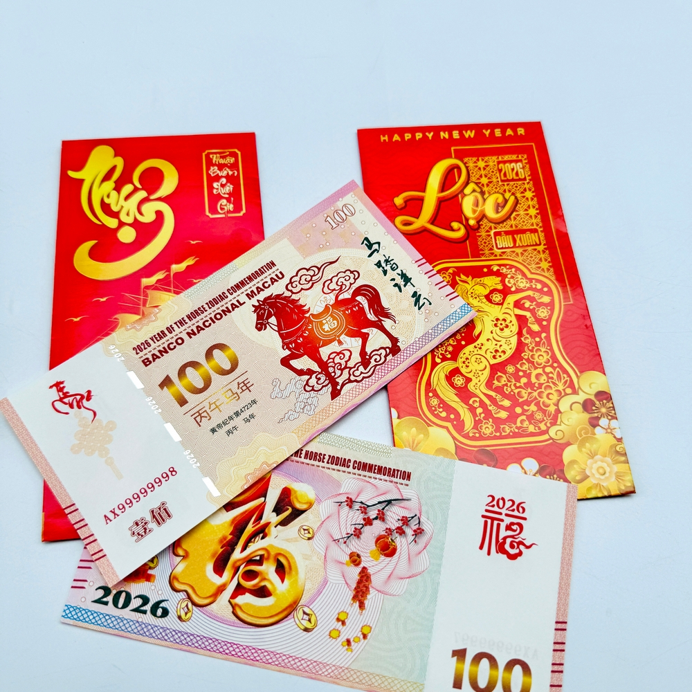 Tờ tiền 100 Đô Macao hình con Ngựa lưu niệm lì xì tết 2026