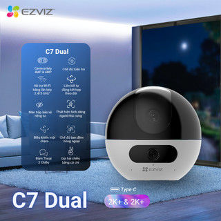 Camera WIFI Ống kính kép EZVIZ C7 4MP&4MP quay quét toàn cảnh, Báo động tuần tra, Nhận dạng cử chỉ để gọi điện Hai chều