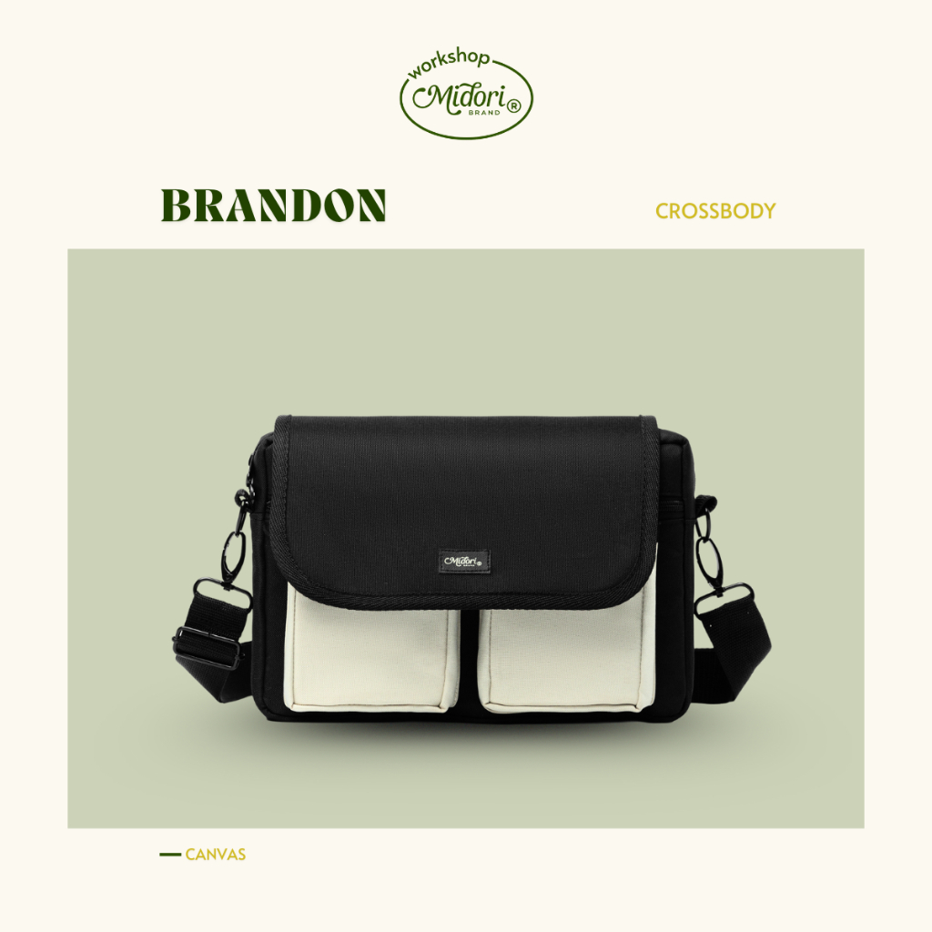 Túi Hộp Đeo Chéo Brandon Nam Nữ Vải Canvas Đựng Điện Thoại Ipad Đi Chơi | Mi Midori