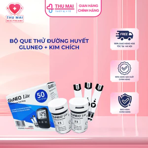 Bộ que thử đường huyết Gluneo + Tặng kèm theo kim chích