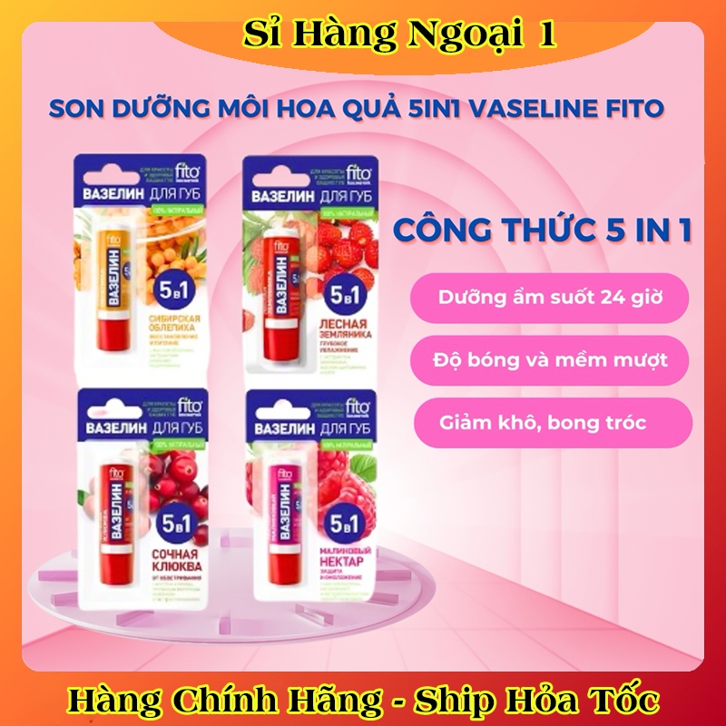 Son dưỡng môi trái cây Vaseline Fito 5 in 1 Nga 4,5 gr