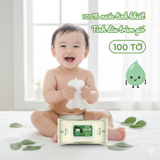Khăn Giấy Ướt Tinh Dầu Tràm Cho Bé Thái An 100 Tờ Không Cồn Làm Sạch Kháng Khuẩn Giảm Hăm An Toàn Bé Yêu - 100 Tờ