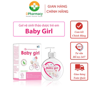 Gel vệ sinh thảo dược trẻ em BABY GIRL, an toàn, sạch thoáng, ngăn ngừa viêm, ngứa, khử mùi hôi