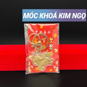 🌸BÁN CHẠY🌸 Móc Khóa Mặt Hình Ngựa Mạ Vàng 24k , Treo Xe Máy, Ô Tô Phong Thủy May Mắn, Năm Mới Phát Tài Phát Lộc
