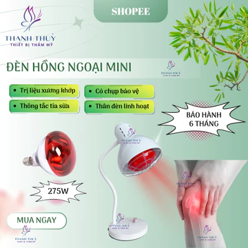 Đèn hồng ngoại tri liệu, thông tắc tia sữa mini | Đèn hồng ngoại để bàn bóng 275W