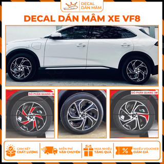 Decal dán mâm Vinfast VF8 eco (bộ 5 bánh)  – decal 3 lớp cao cấp, có màng bảo vệ, bóng đẹp, dễ dán, bám dính chắc chắn