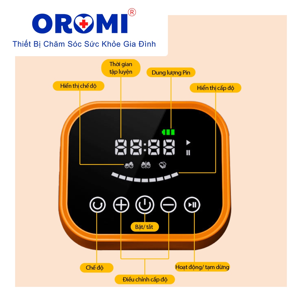 Máy tập tay phục hồi chức năng OROMI 962 - Găng tay Robot, Máy co bóp tay tự động cho người bị liệt